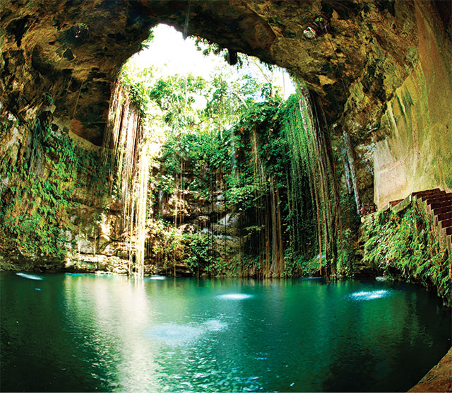 Waterfall in cave