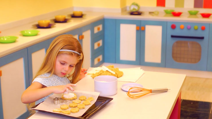 Girl making cookies